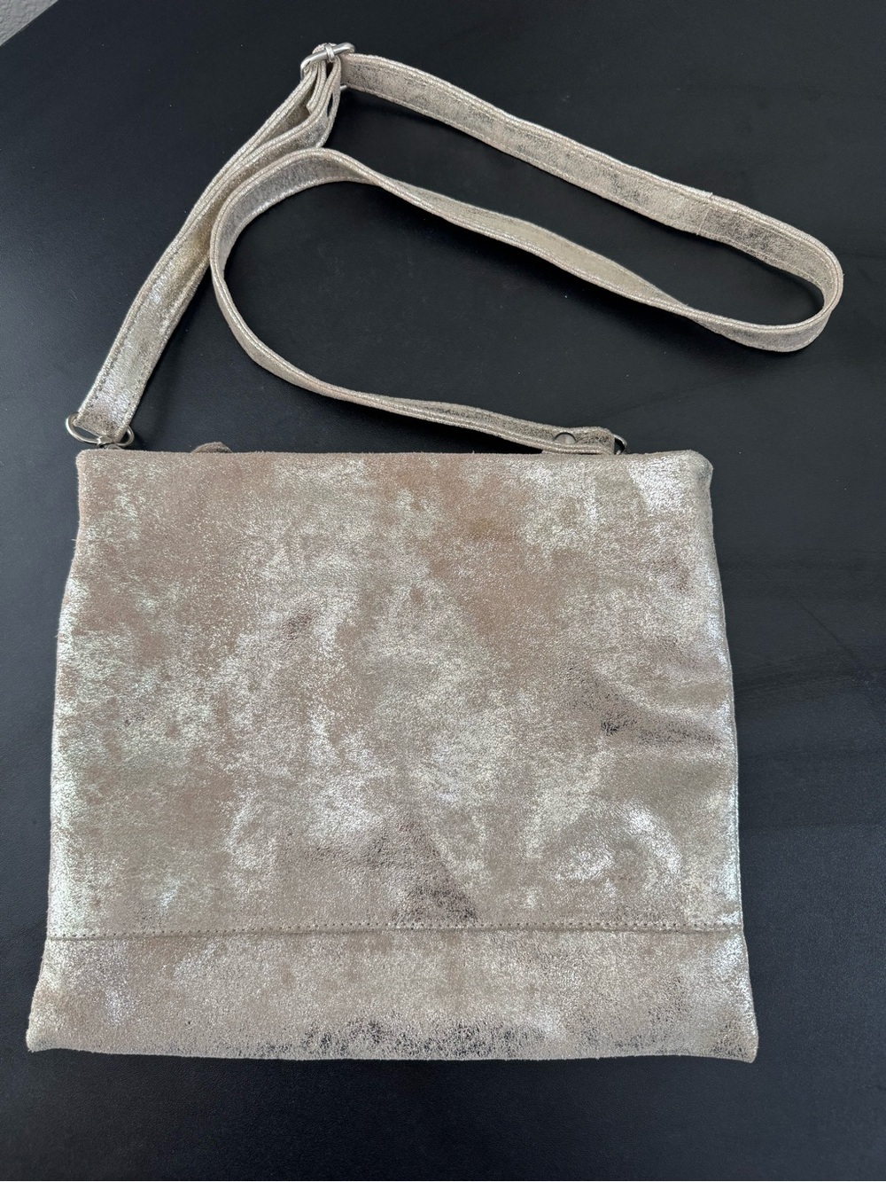 Shimmery Silver Crossbody Bag for Women